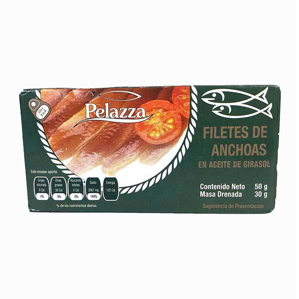 Filetes de Anchoas Pelazza en Aceite de Girasol 50 g