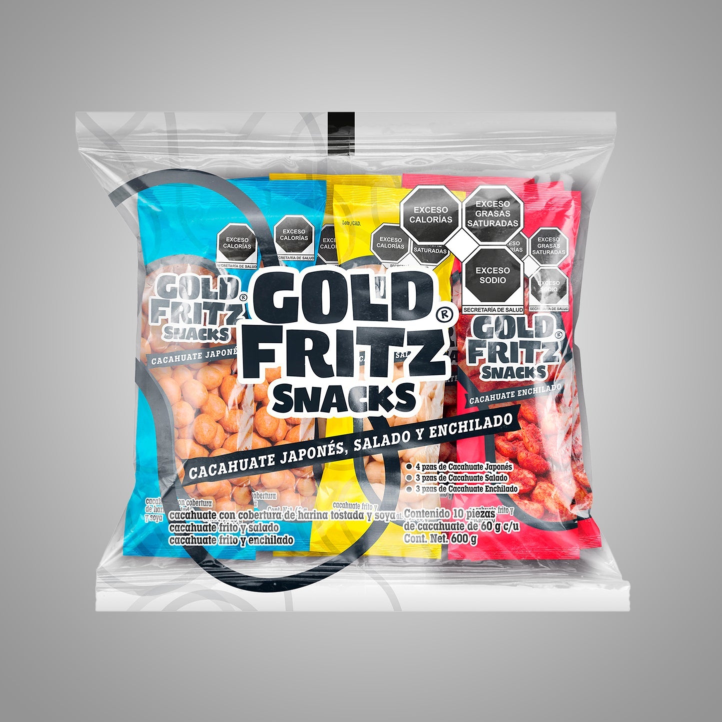 Cacahuate surtido Gold Fritz 10 bolsas de 60 g