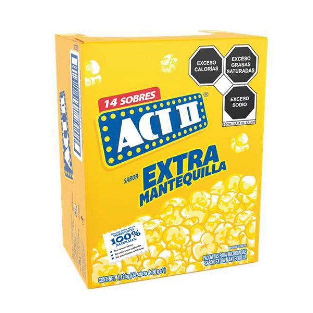Palomitas ACT II extra mantequilla caja con 14 sobres