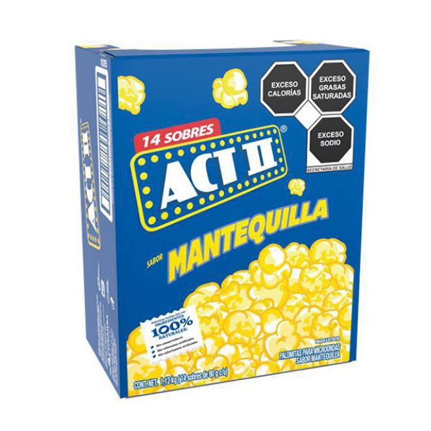 Palomitas ACT II mantequilla caja con 14 sobres