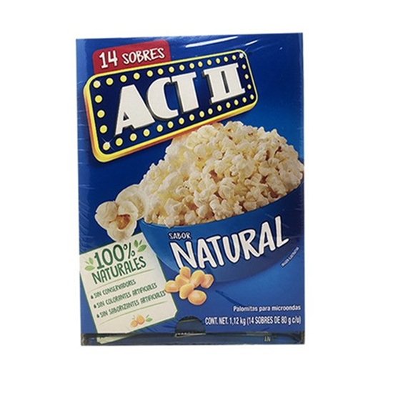 Palomitas ACT II sabor natural caja con 14 sobres