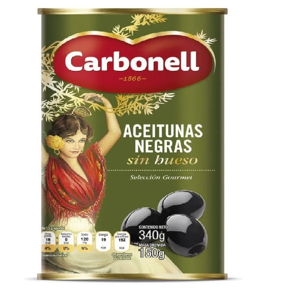 Aceituna negra sin hueso Carbonell 340 g