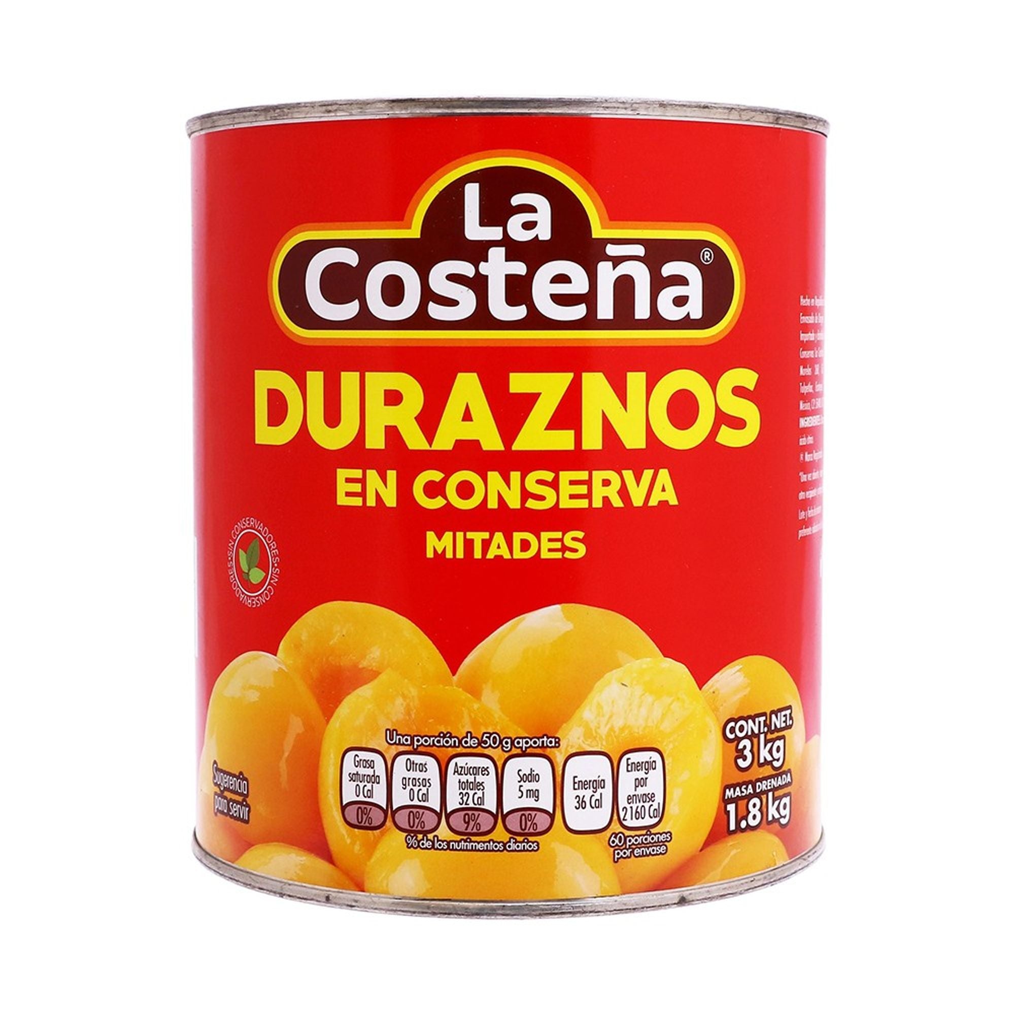 Duraznos en Mitades La Costeña 3 kg