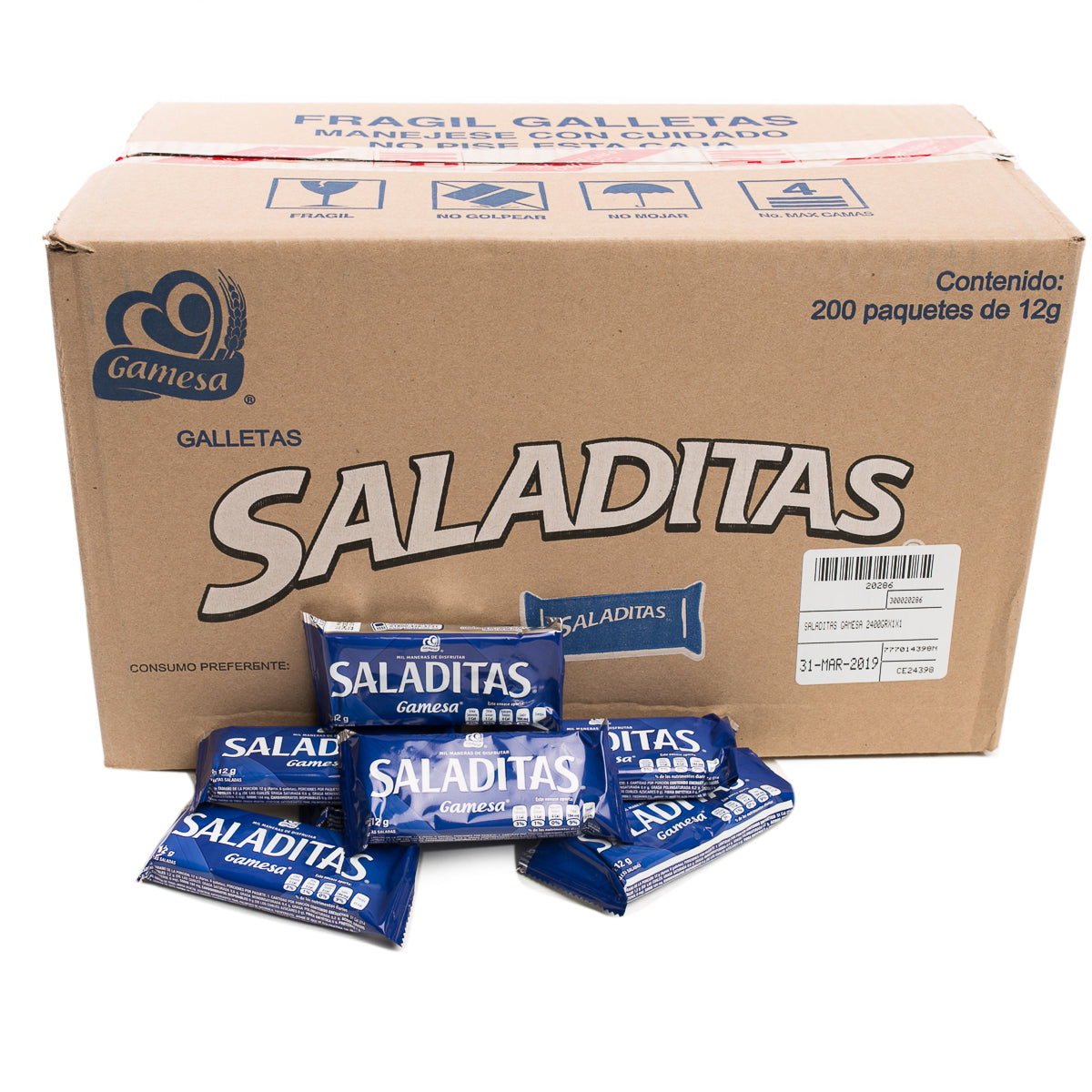 Galletas Saladitas Gamesa — 200 paquetes individuales