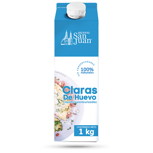 Claras de huevo San Juan líquidas pasteurizadas — 1 kg