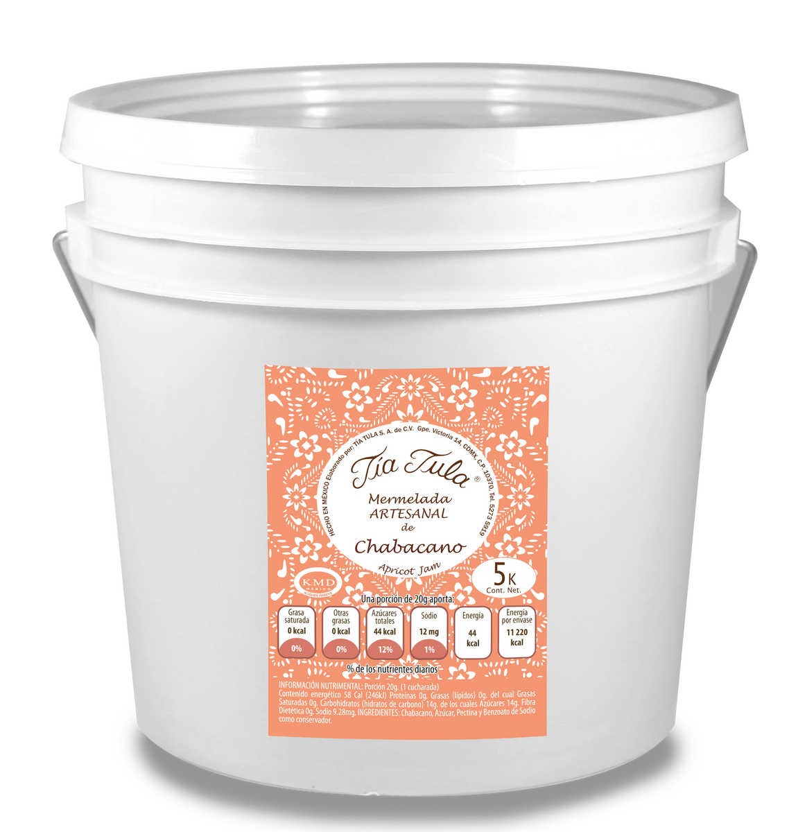 Mermelada de chabacano Tía Tula — Cubeta 5 kg