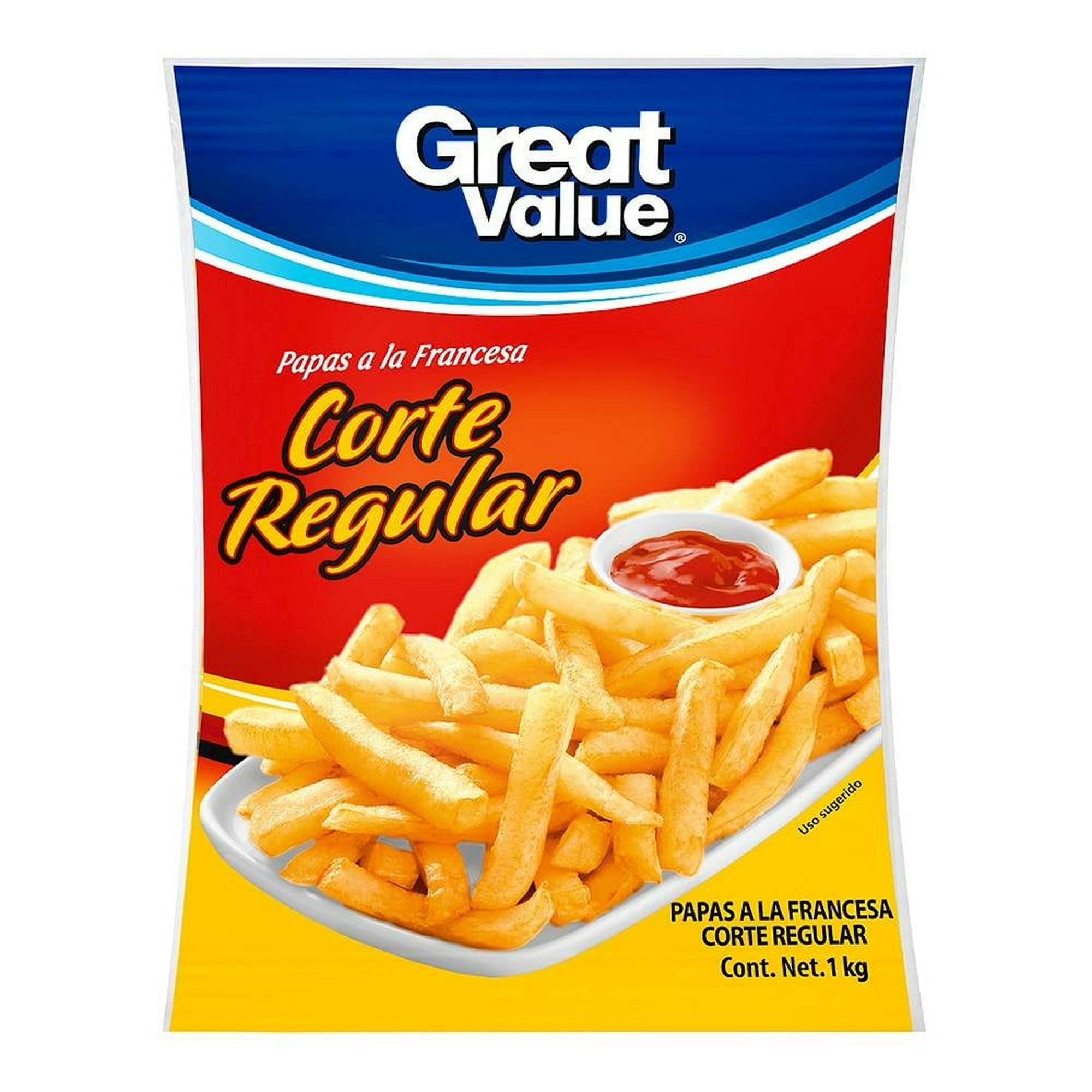 Papas a la Francesa Great Value Corte Regular 1 kg