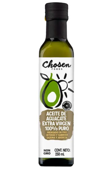 Aceite de Aguacate Extra Virgen Chosen Foods 250 mL