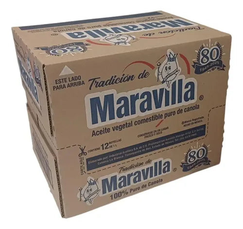 Aceite de Canola Maravilla 12 × 1 L